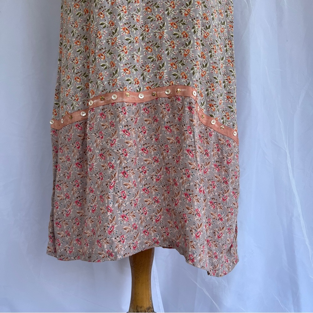 April Cornell taupe thyme dress floral medium NWT - Picture 3 of 16